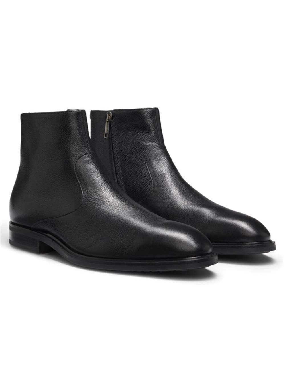 Men's Hugo Boss Black Leather Zip Ankle Boots Size 7
